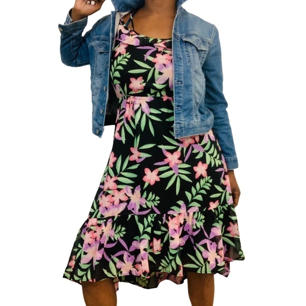 CHILDRENS PLACE FLORAL DRESS SZ 10-12